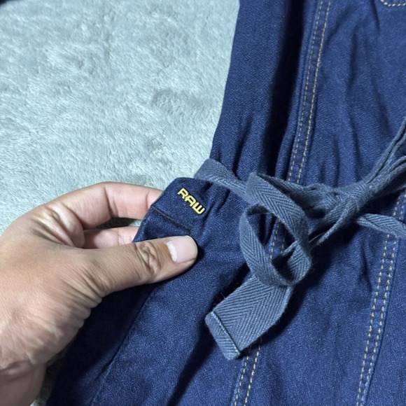 G Star Raw Womens Wrap Dress Longsleeve Blue Denim Size Small City Designer Boho - Picture 6 of 15